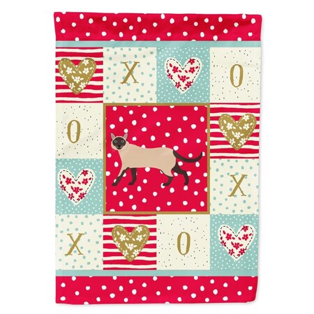 Carolines Treasures 28 x 0.01 x 40 in. Siamese Traditional No.2 Cat Love Canvas House Flag CK5707CHF